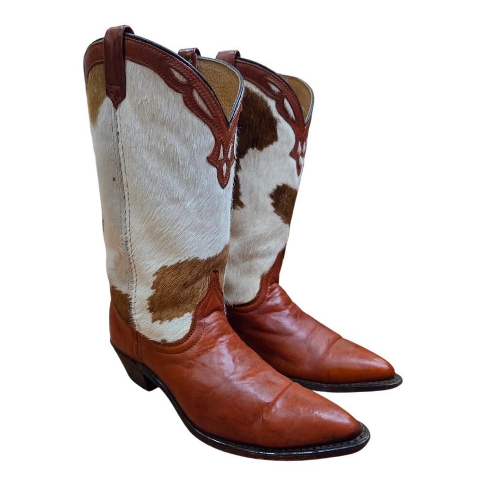 Vintage Women's Dingo Hair-on-Hide Boots, Sz 7.5